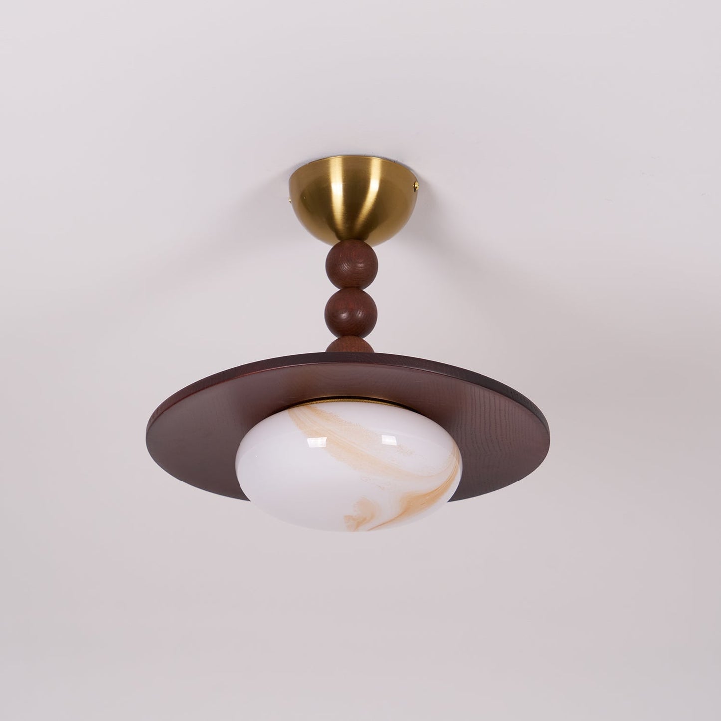 Wood and Stone Ceiling Light