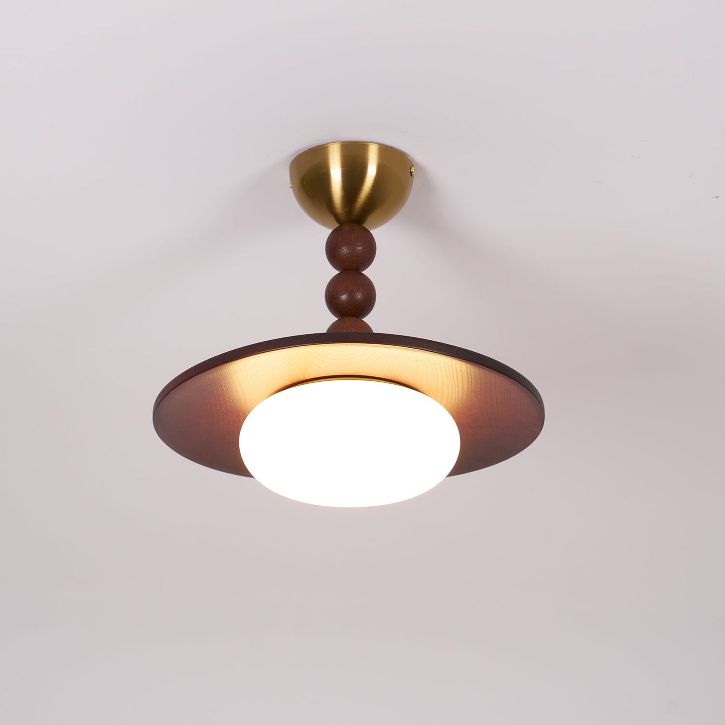 Wood and Stone Ceiling Light