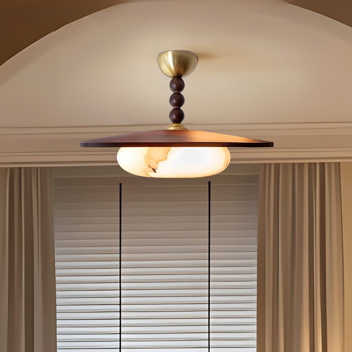 Vicenza Natural Wood & Alabaster Ceiling Light