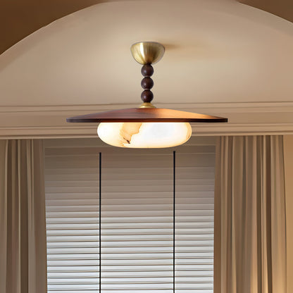 Vicenza Natural Wood & Alabaster Ceiling Light