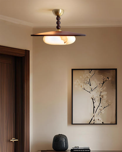 Vicenza Natural Wood & Alabaster Ceiling Light