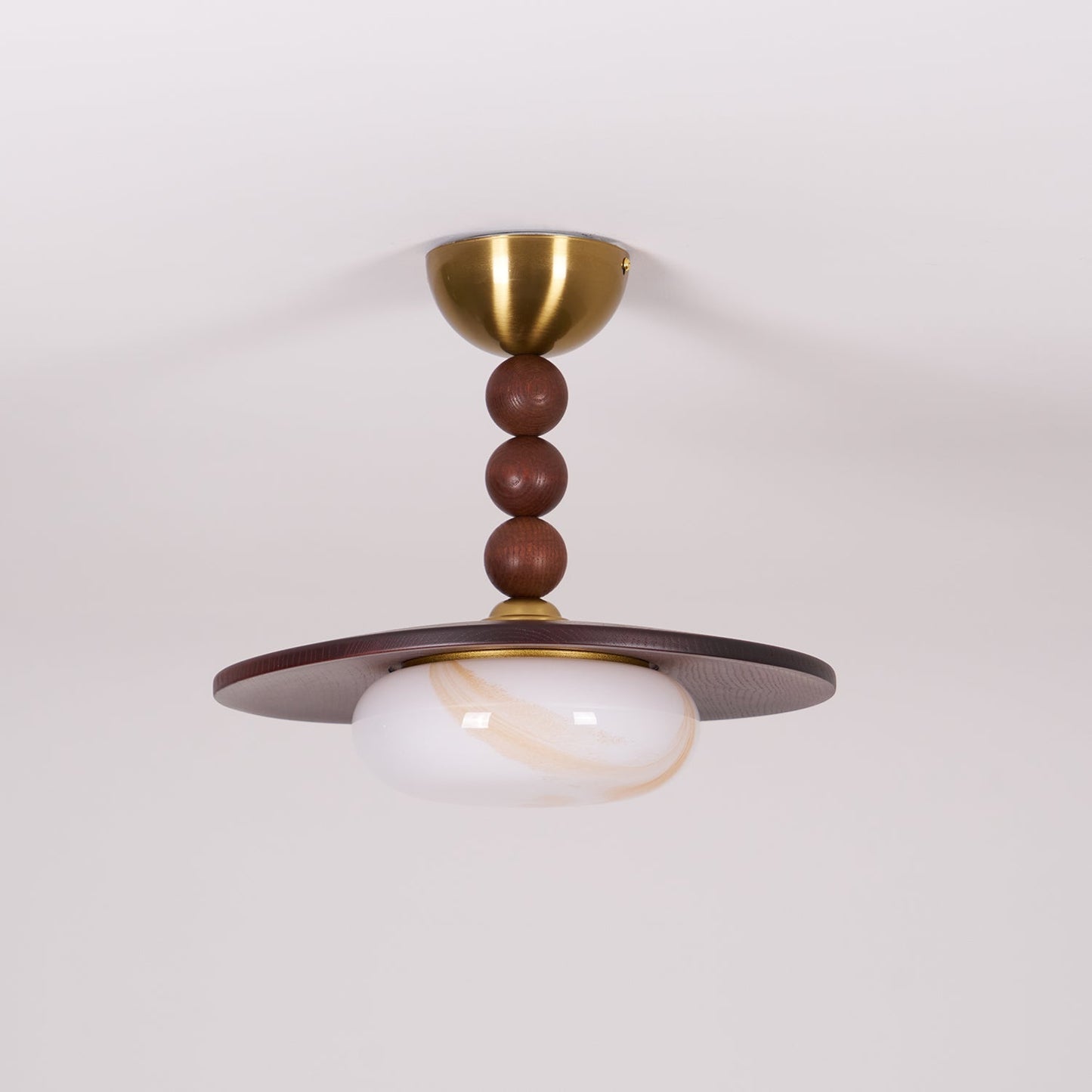 Wood and Stone Ceiling Light