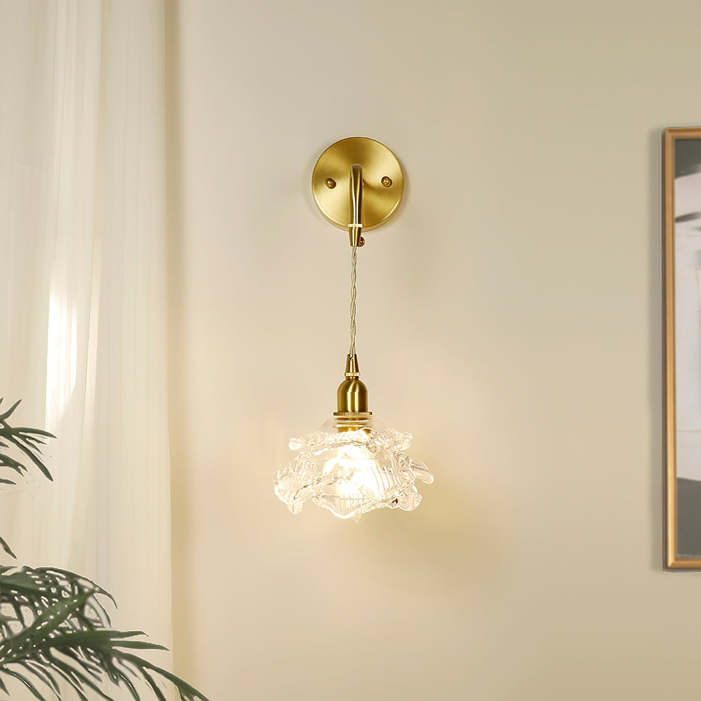 Vintage Rose Glass Wall Light