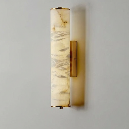 Marvella Cylindrical Marble Wall Light with Copper Frame