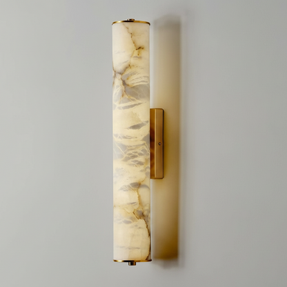 Marvella Cylindrical Marble Wall Light with Copper Frame
