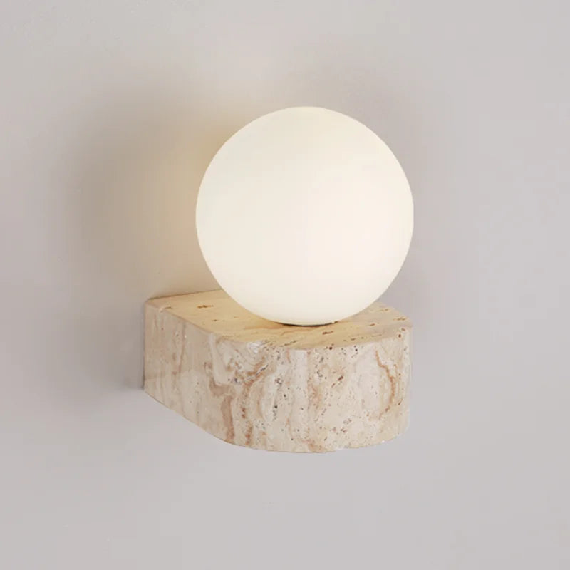 Stonara Wabi Sabi Stone Base Globe Wall Light