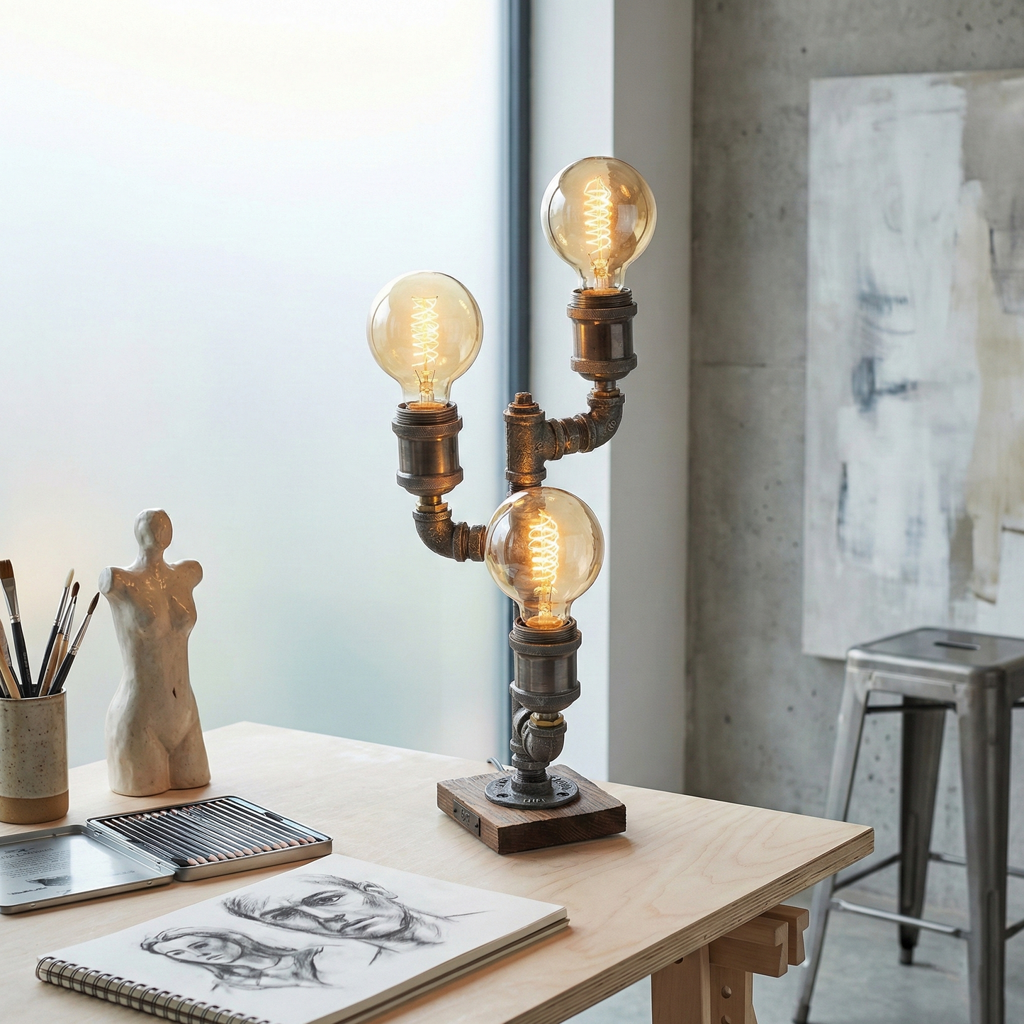 Wood Edison Table Lamp