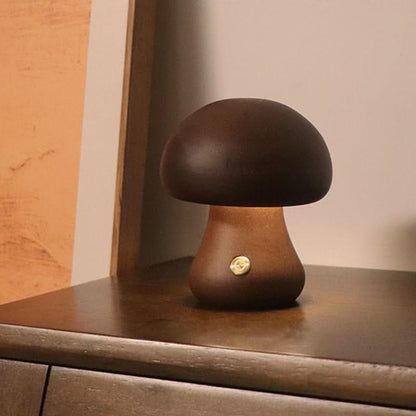 Mini Mushroom Wooden Table Lamp