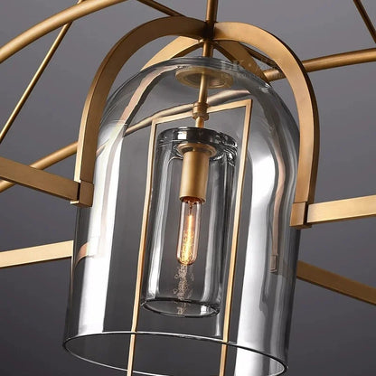 Gilded Arc Glass Chandelier