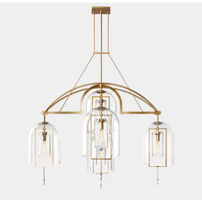 Gilded Arc Glass Chandelier
