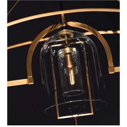 Gilded Arc Glass Chandelier