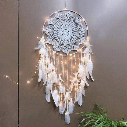 Chic Dream Catcher with Hanging Feathers