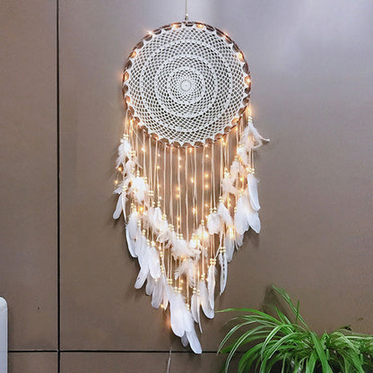 Chic Dream Catcher with Hanging Feathers