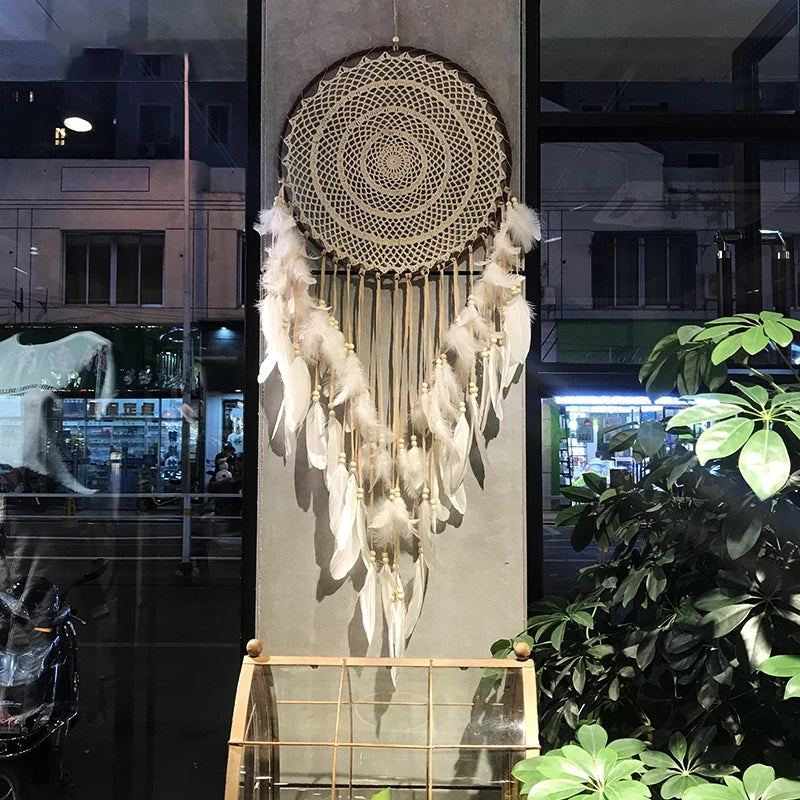 Chic Dream Catcher with Hanging Feathers