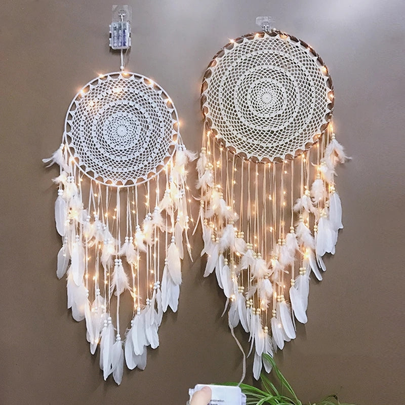 Chic Dream Catcher with Hanging Feathers