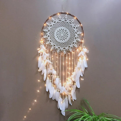 Chic Dream Catcher with Hanging Feathers