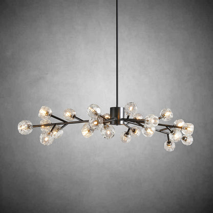 Crystal Orb Brass Chandelier