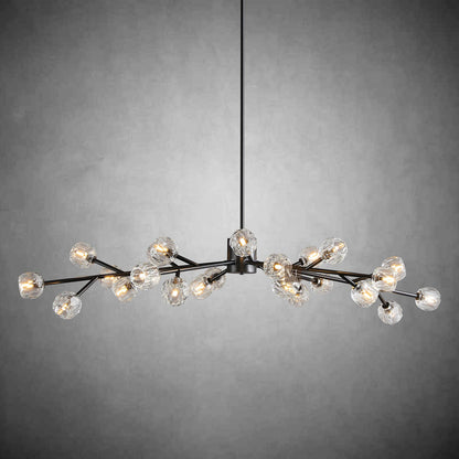 Crystal Orb Brass Chandelier