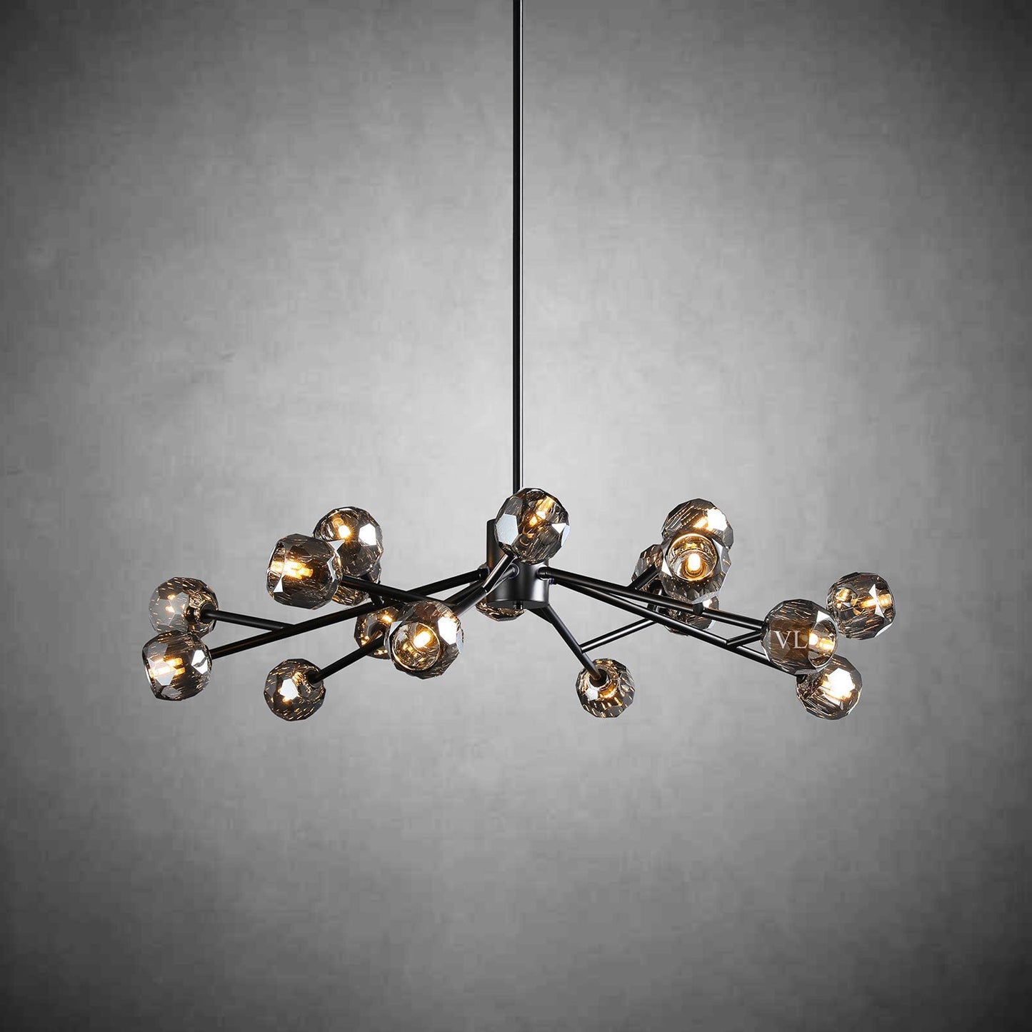 Crystal Orb Brass Chandelier