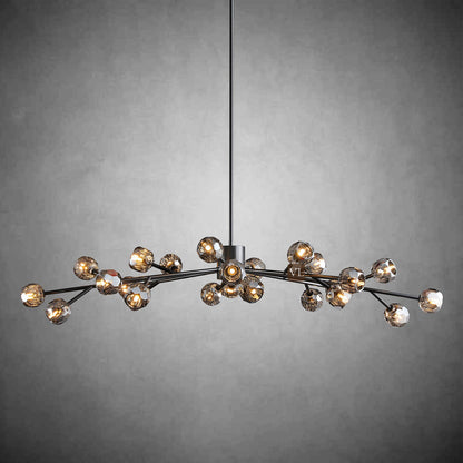 Crystal Orb Brass Chandelier