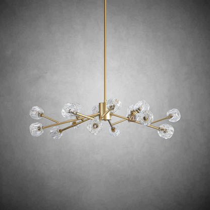 Crystal Orb Brass Chandelier