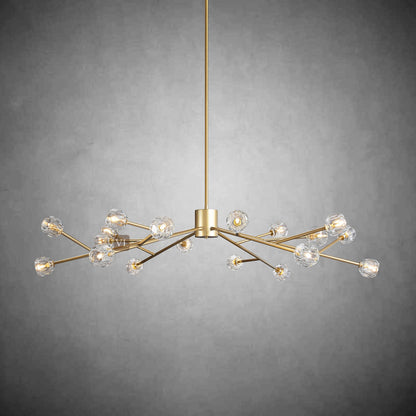 Crystal Orb Brass Chandelier