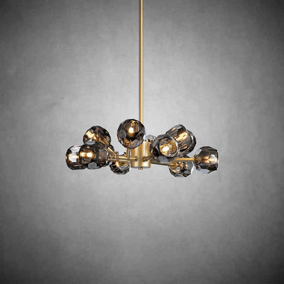 Crystal Orb Brass Chandelier