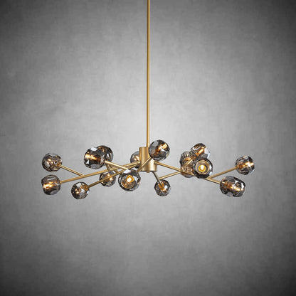Crystal Orb Brass Chandelier