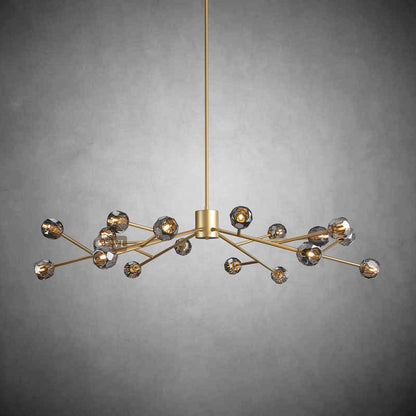 Crystal Orb Brass Chandelier