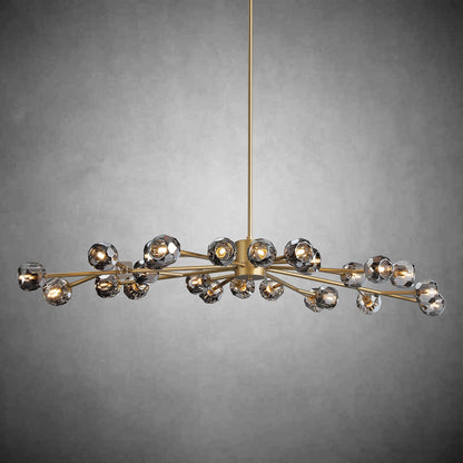 Crystal Orb Brass Chandelier