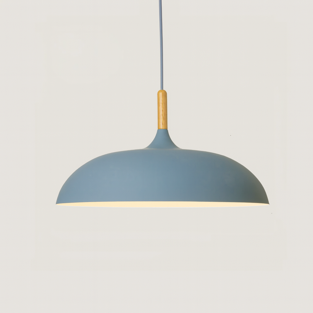 Modern Pastel Wood Accent Pendant Light