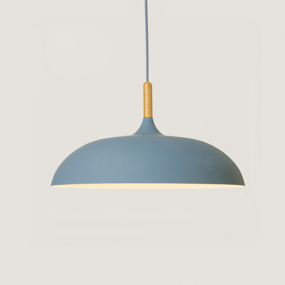 Modern Pastel Wood Accent Pendant Light