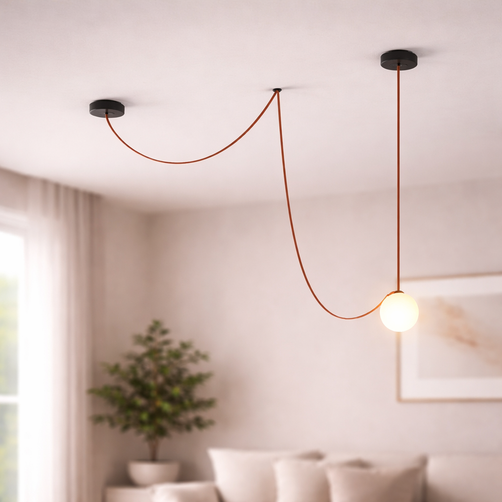 WOMO Globe Leather Pendant Light-WM2311