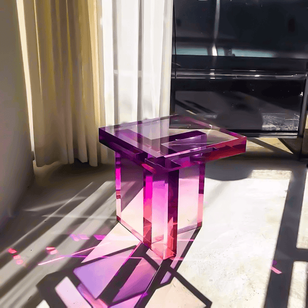Iridescent Acrylic End Table
