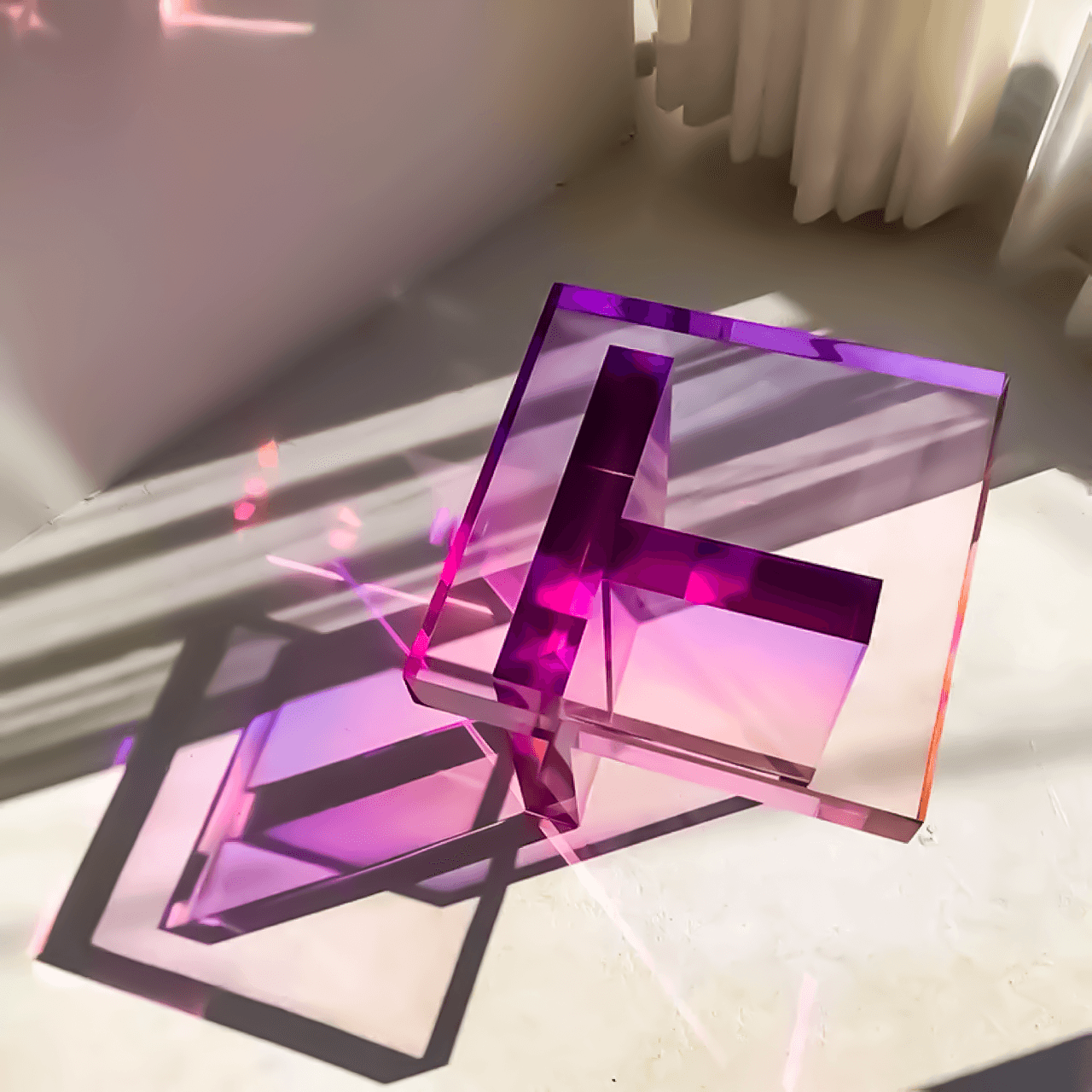 Iridescent Acrylic End Table