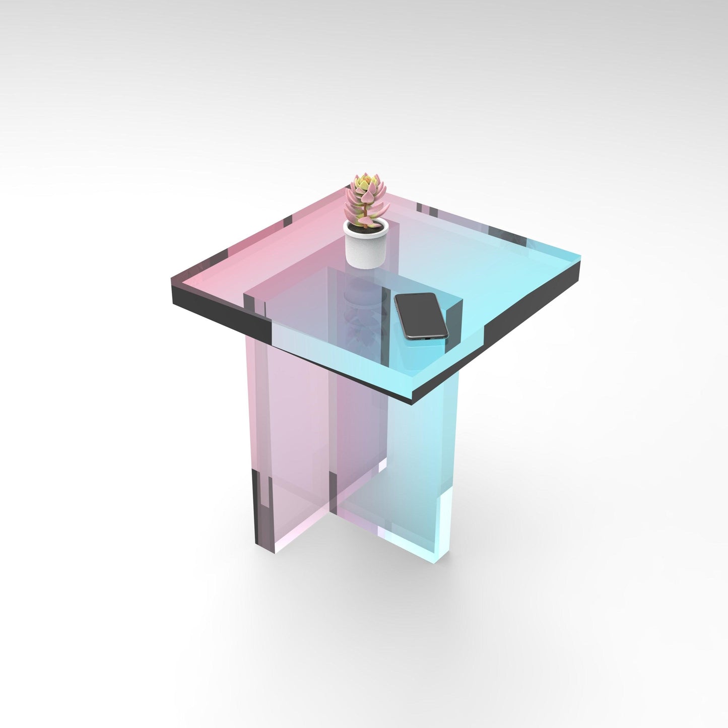 Iridescent Acrylic End Table