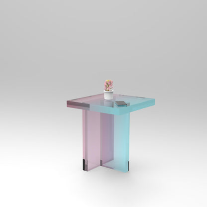 Iridescent Acrylic End Table