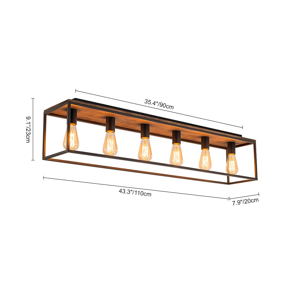 Rowlin 5-Light Rectangular Cage Ceiling Light