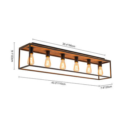 Rowlin 5-Light Rectangular Cage Ceiling Light