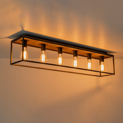 Rowlin 5-Light Rectangular Cage Ceiling Light
