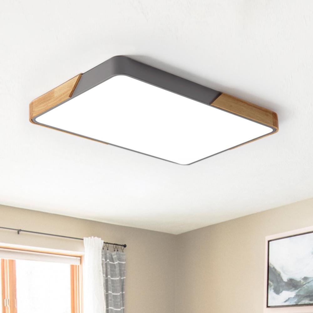 Oakline Wood Rectangle LED Ceiling Light
