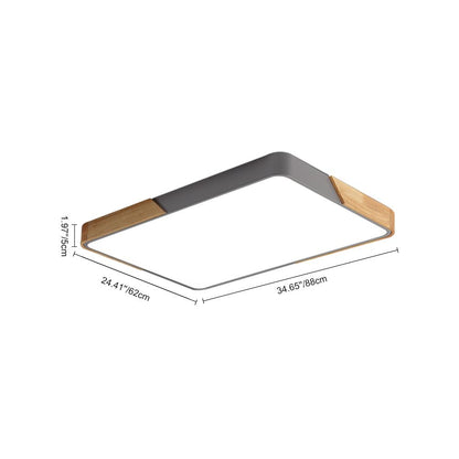 Oakline Wood Rectangle LED Ceiling Light