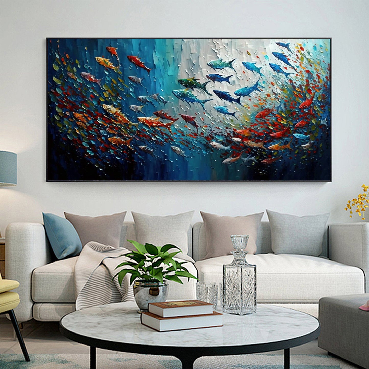 Textured Fish Canvas Painting