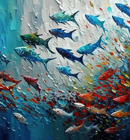 Textured Fish Canvas Painting