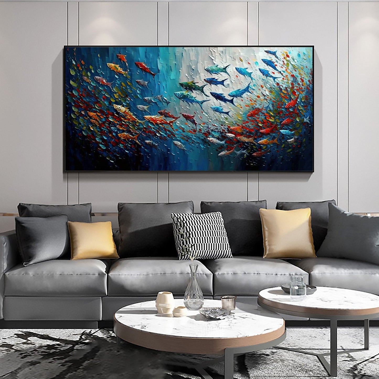 Textured Fish Canvas Painting