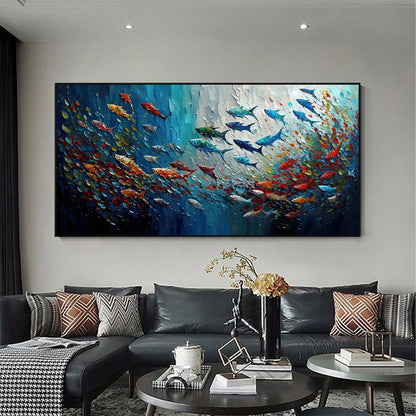 Textured Fish Canvas Painting