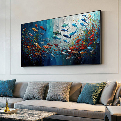 Textured Fish Canvas Painting