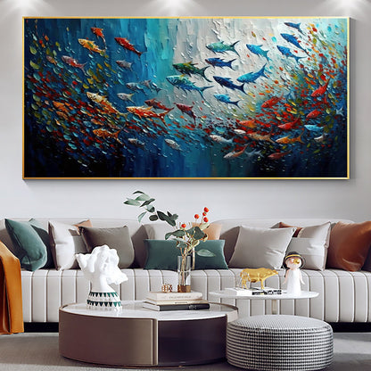 Textured Fish Canvas Painting