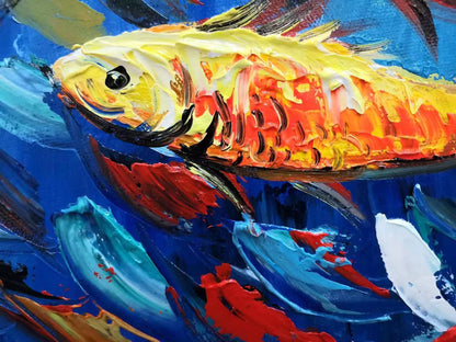 Textured Fish Canvas Painting