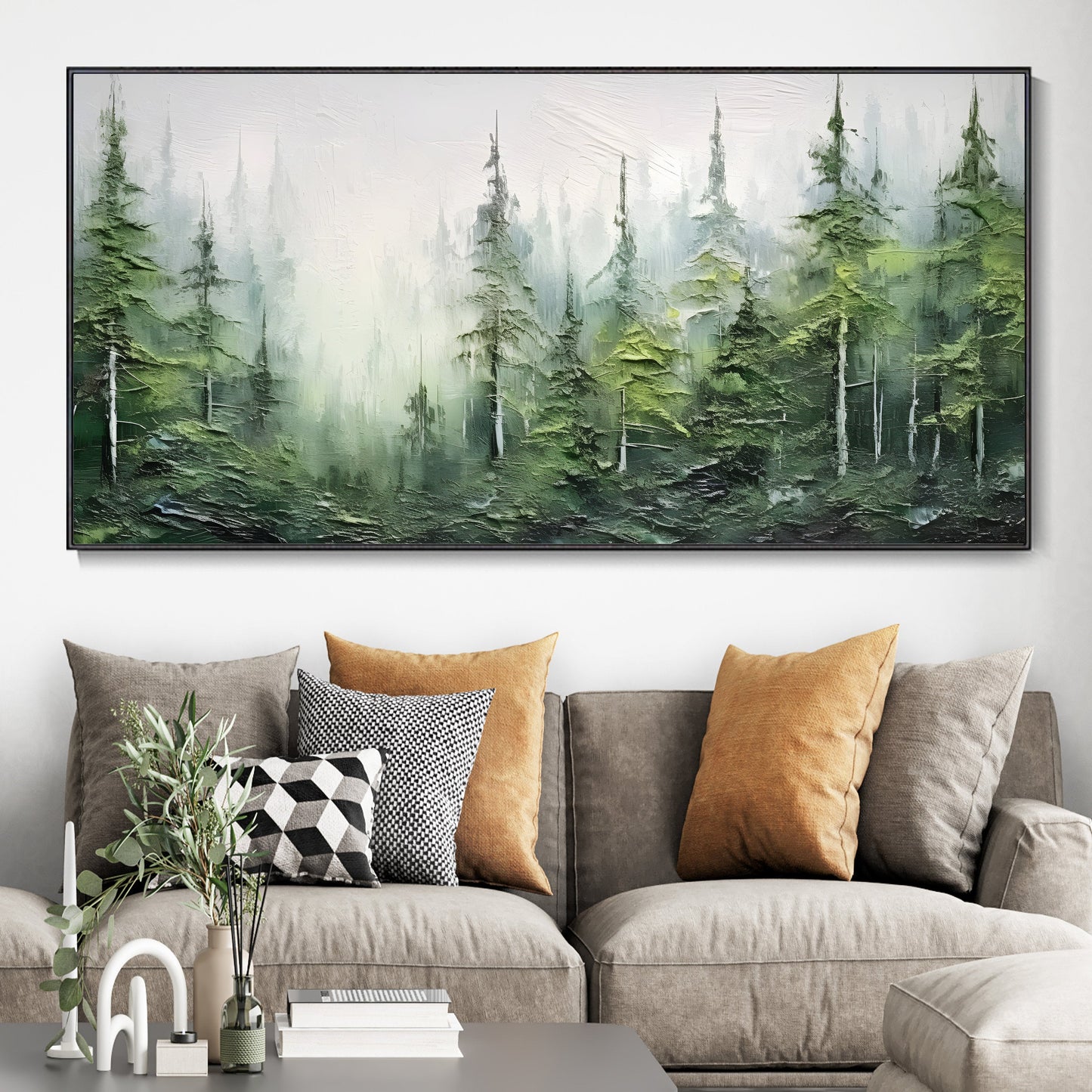 Textured Forest Canvas Painting
